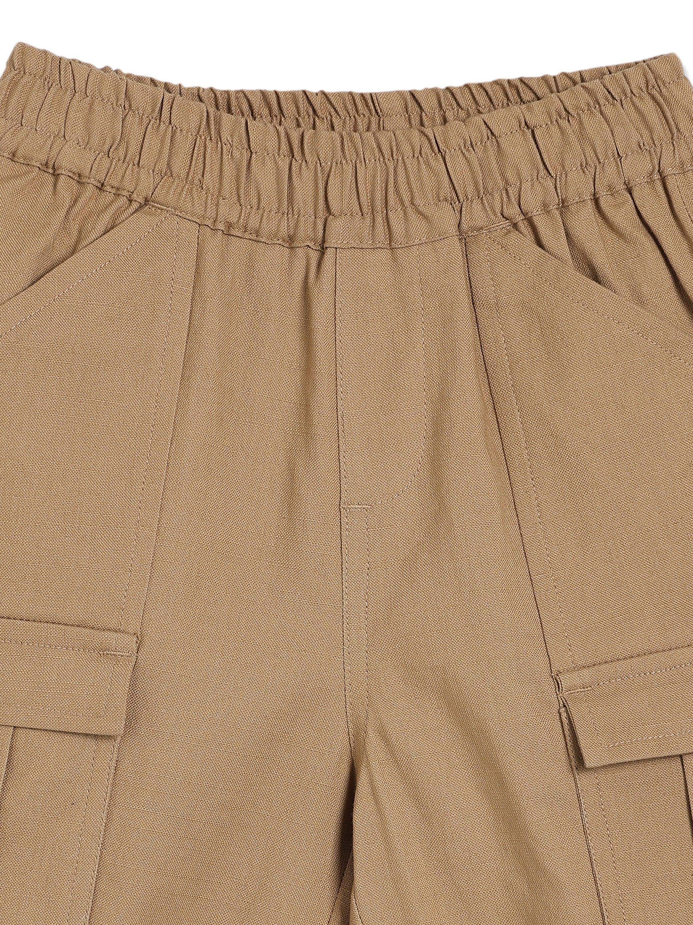 Boys Brown Woven Pant