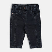 Girls Dark Wash Adjustable Waistband Full Length Denim Pant