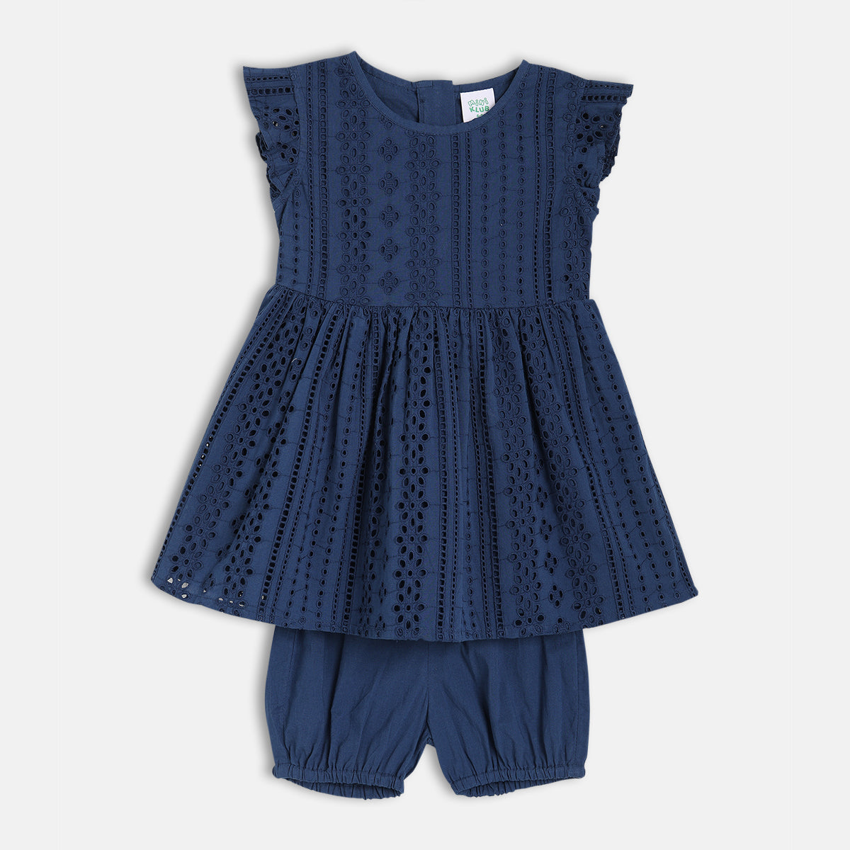 Girls Blue Cap Sleeve Dress