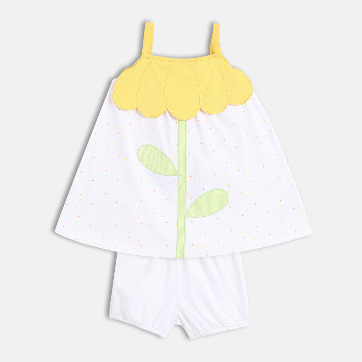 Girls White Sleeve Less Dress