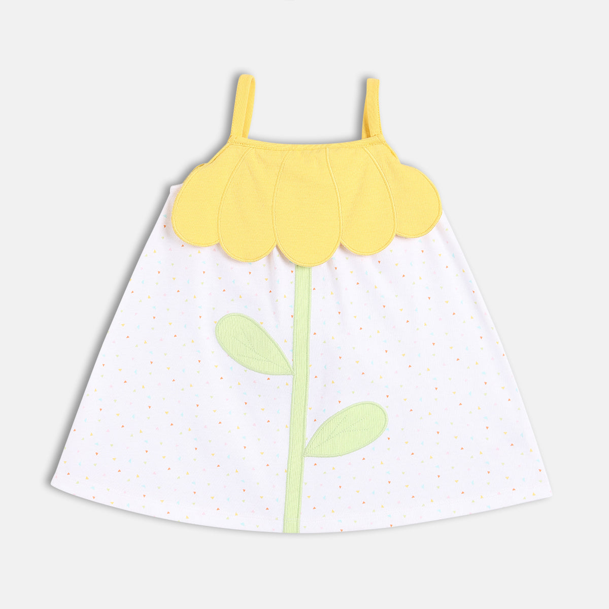 Girls White Sleeve Less Dress
