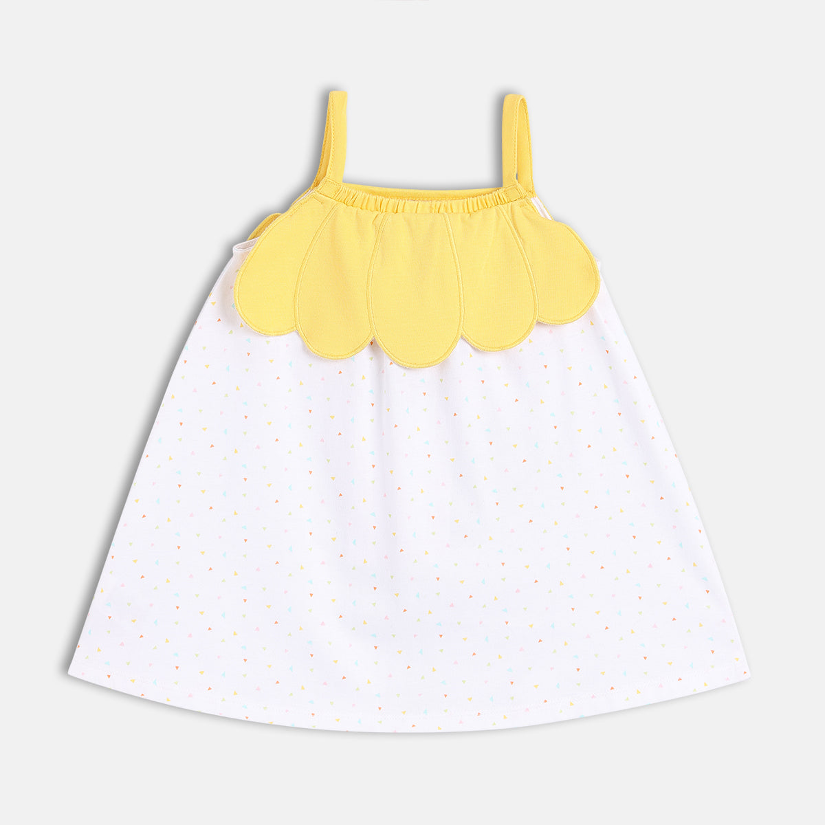 Girls White Sleeve Less Dress