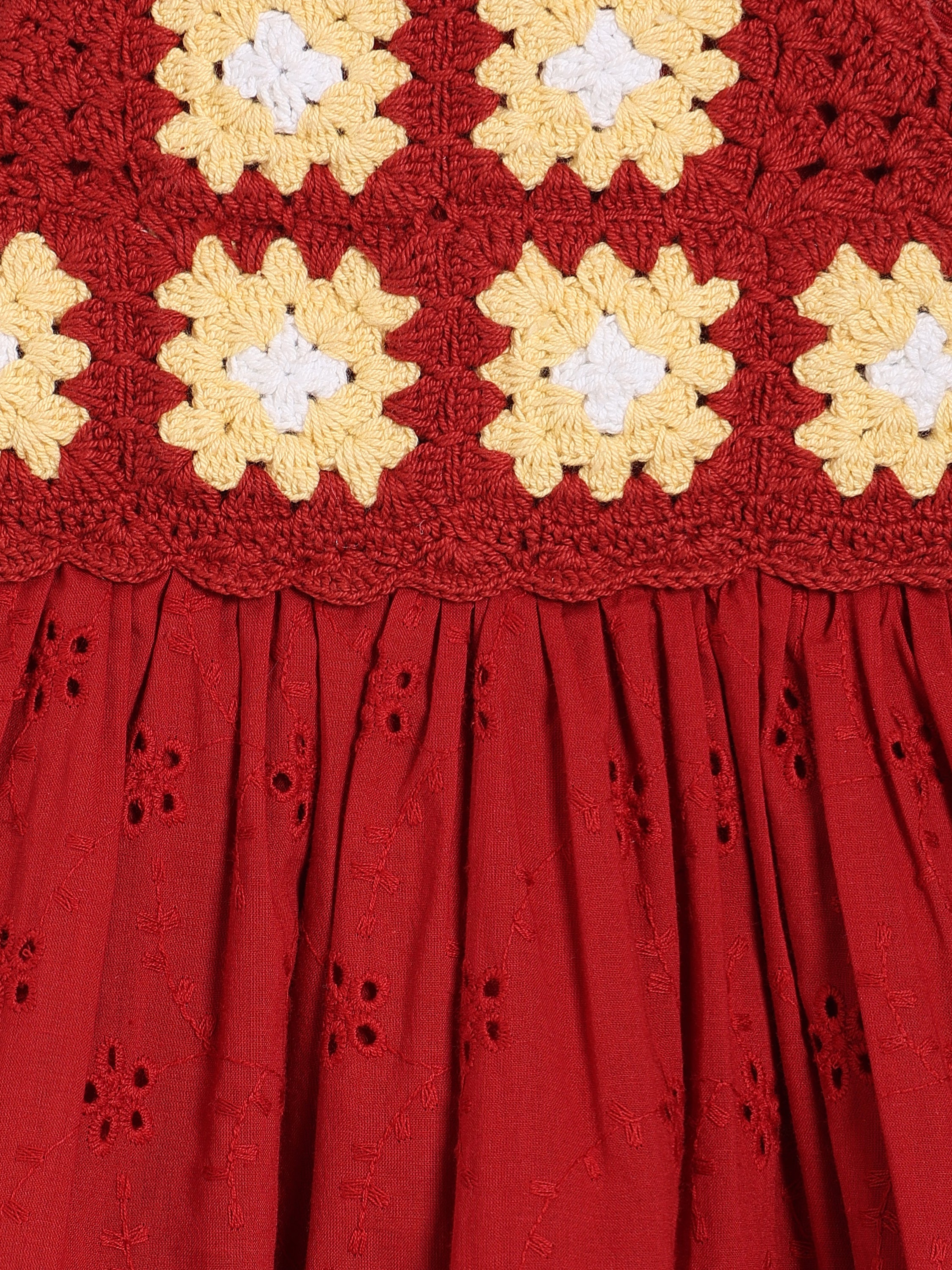 Girls Red Strap Sleeve Less Dress