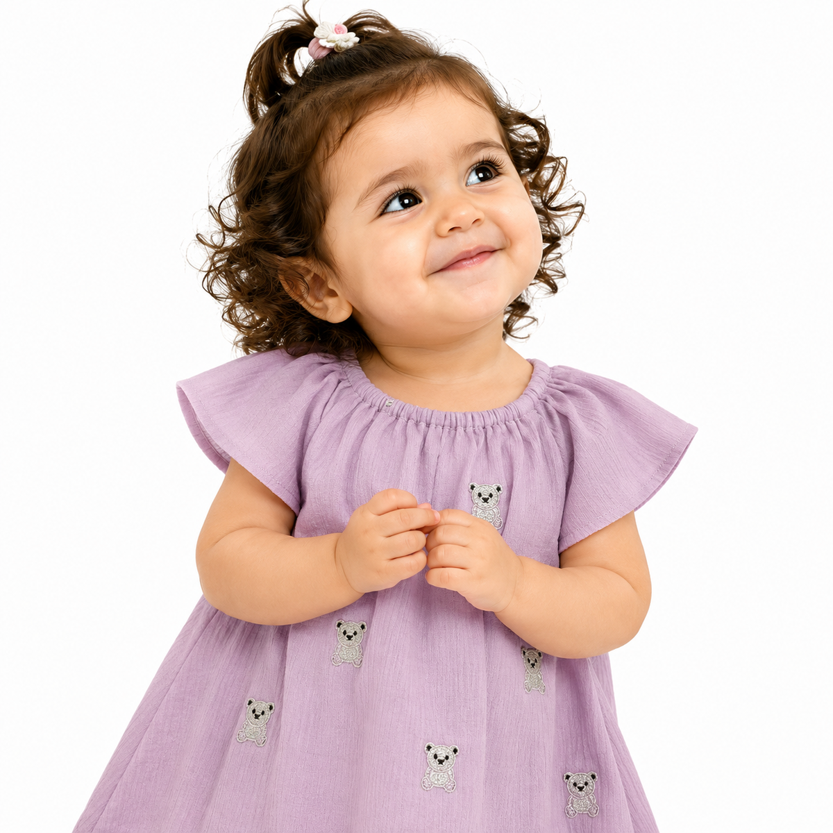 Girls Lilac Cap Sleeve Dress