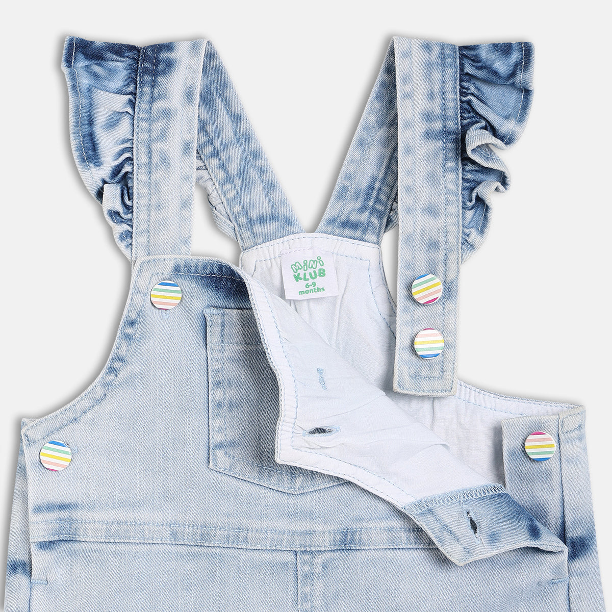 Girls Multi Dungaree Set