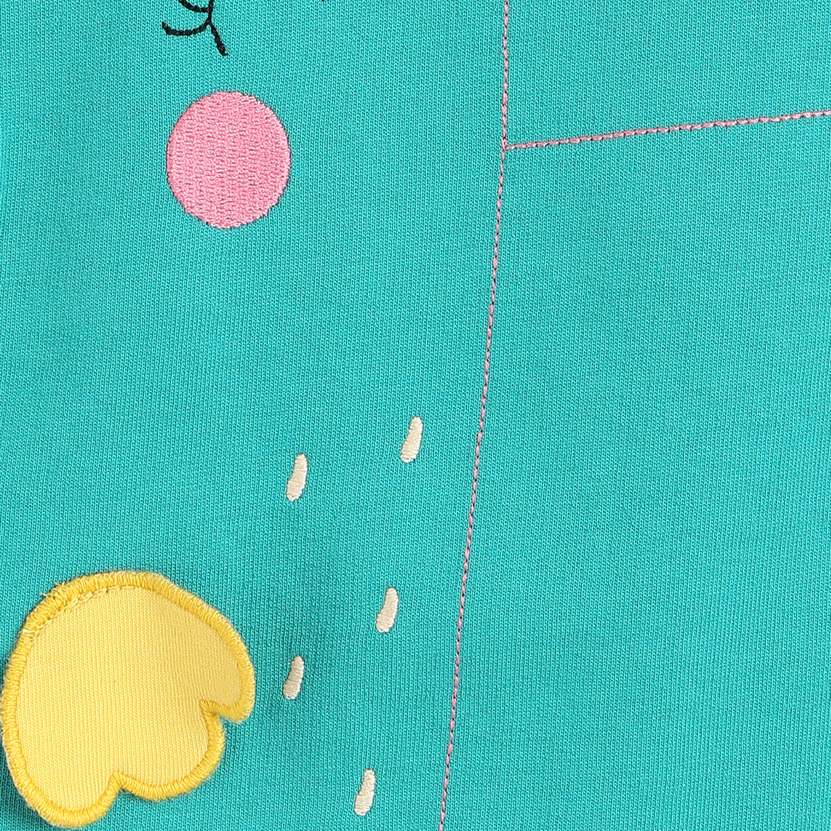 Baby Girls Elephant Appliqué Dungaree Set , Green