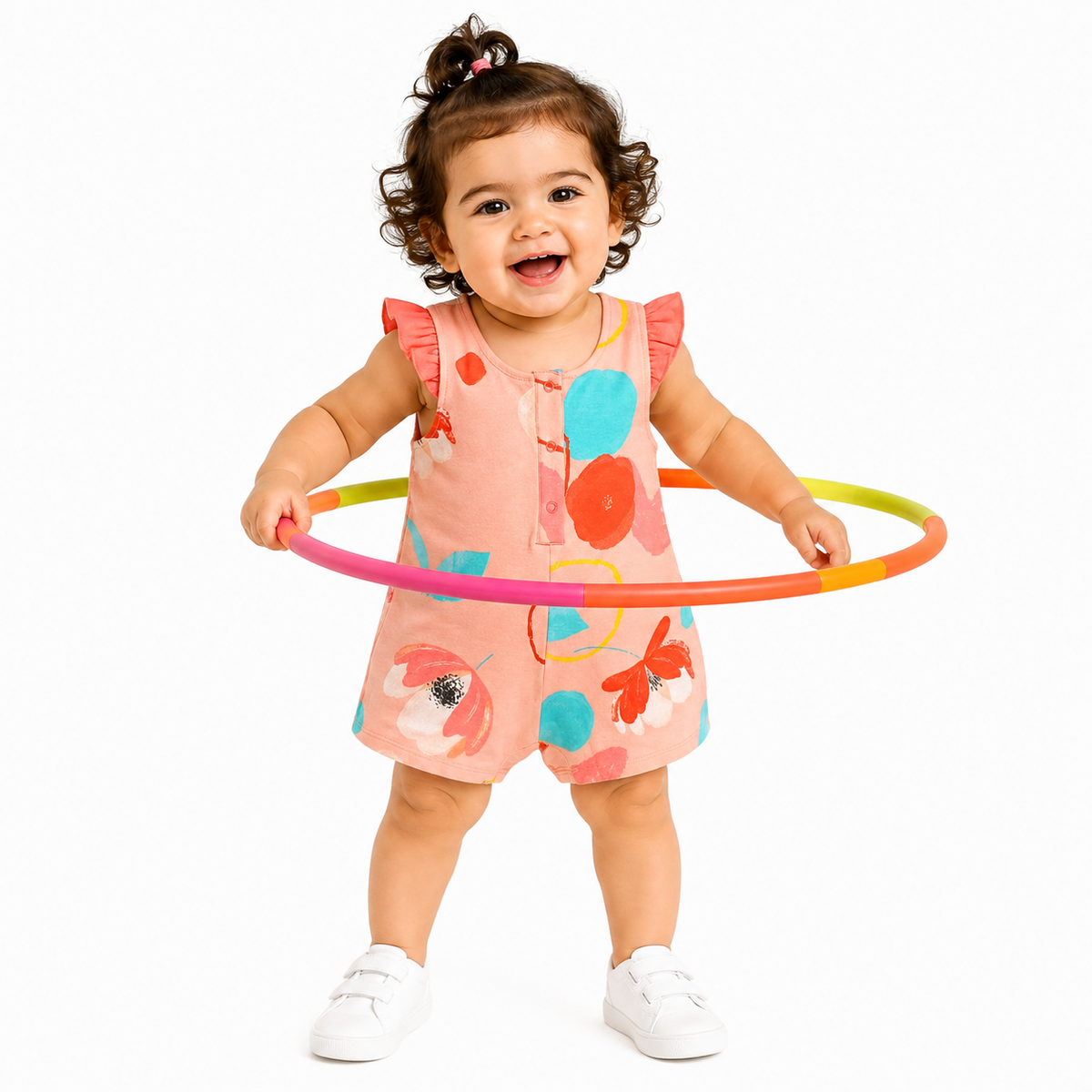 Girls Pink Cap Sleeve Dungaree Set