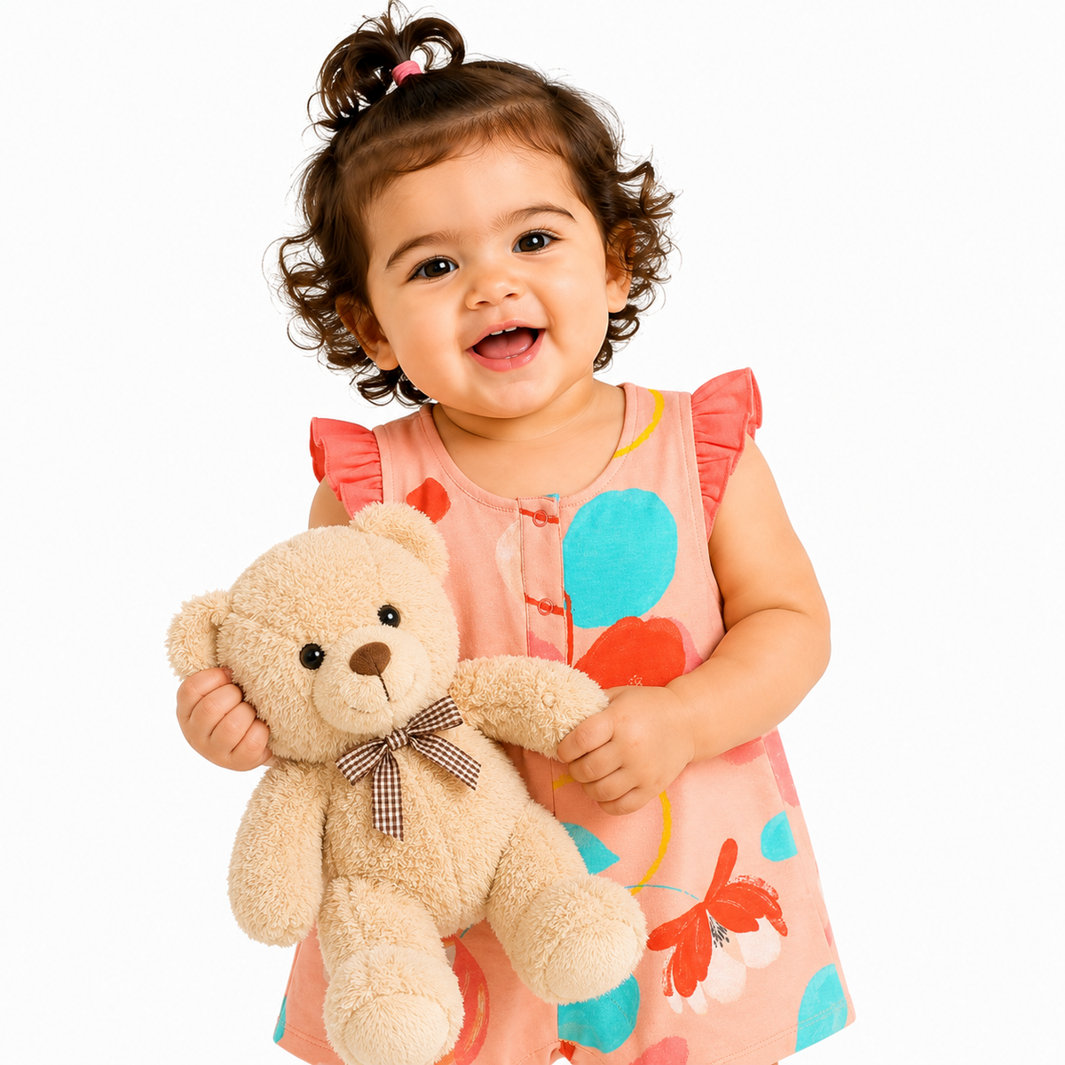 Girls Pink Cap Sleeve Dungaree Set