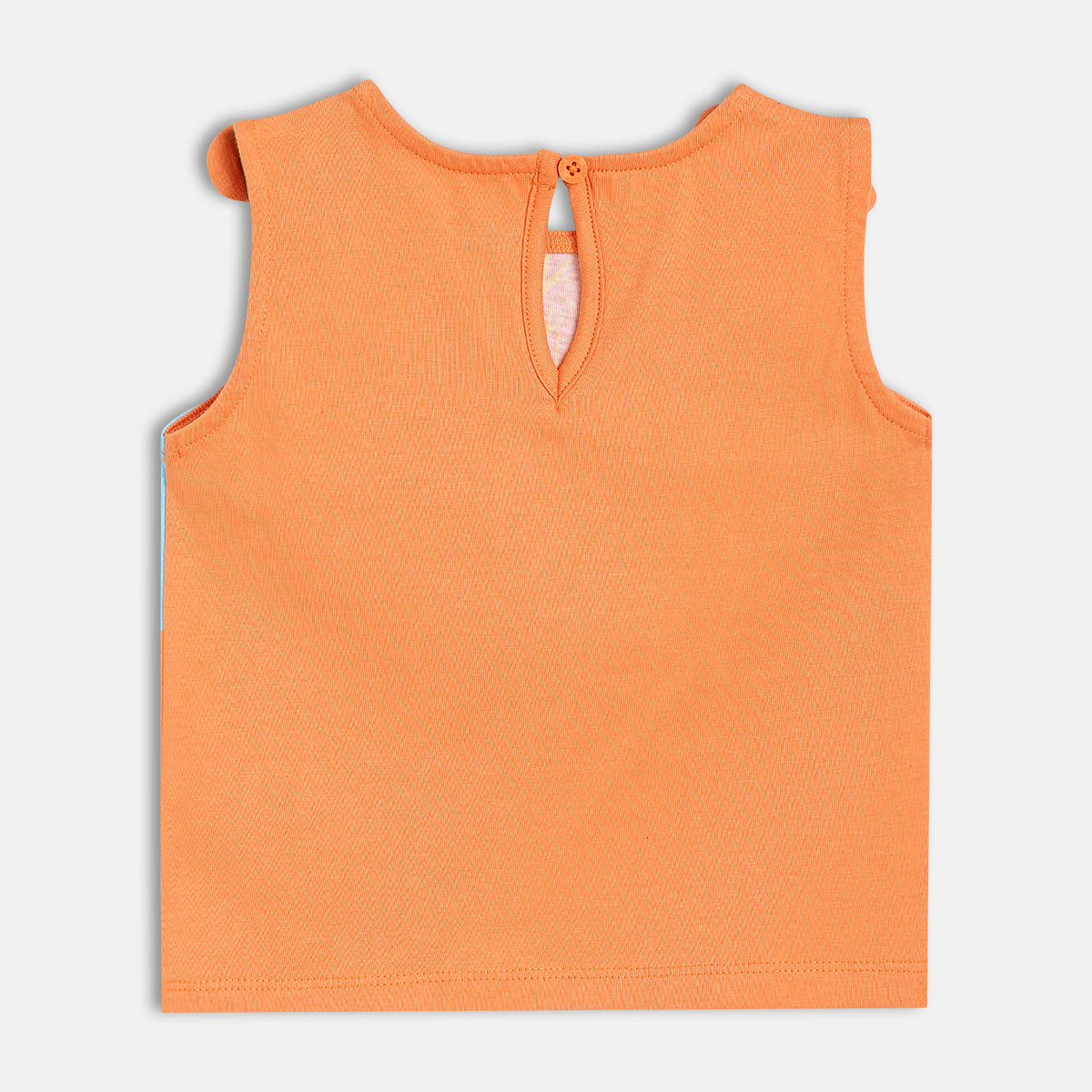 Baby Girls Abstract Print Bow Detail Knit Top , Orange, Aqua, Green, Pink And Yellow