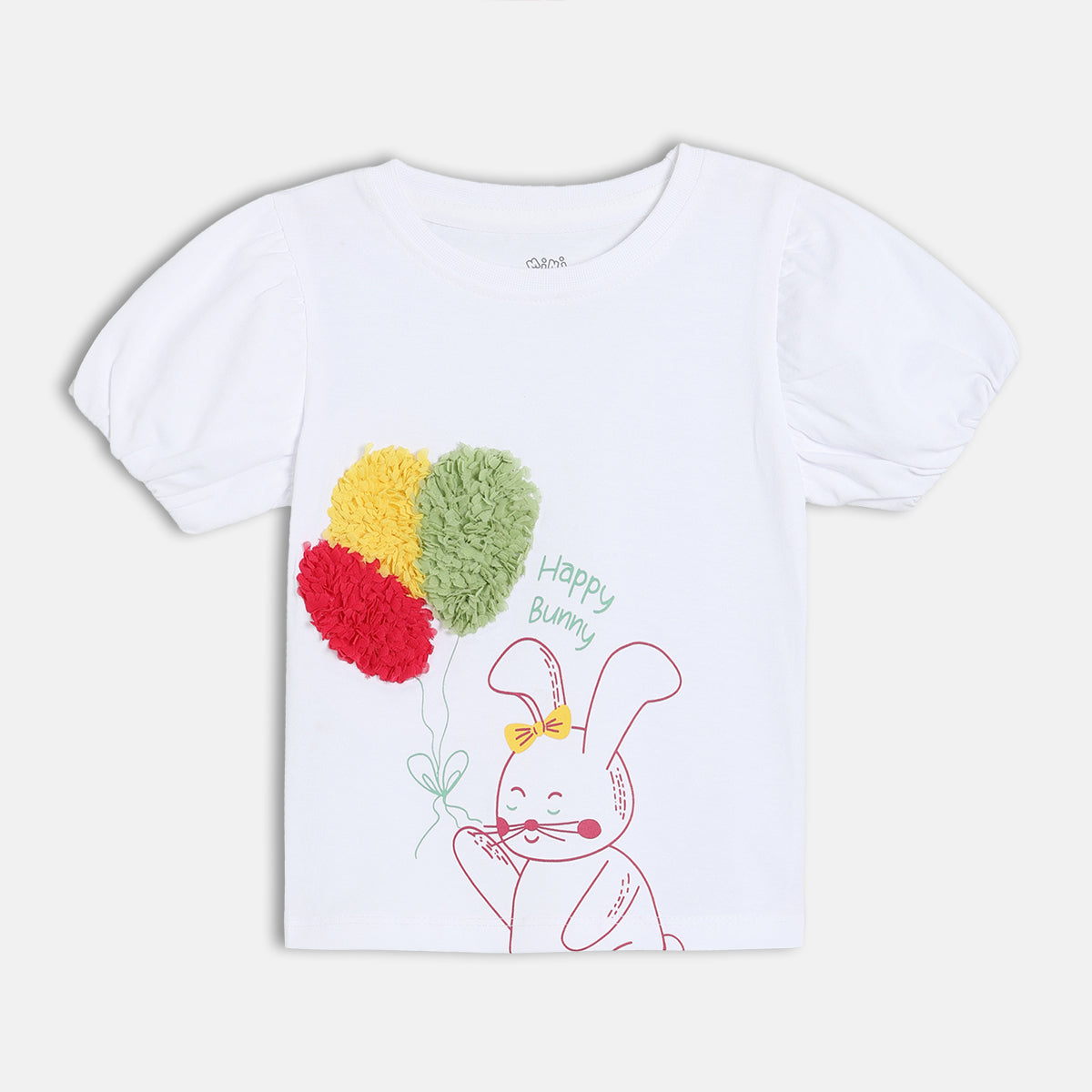 Baby Girls Bunny Print T-Shirt, White