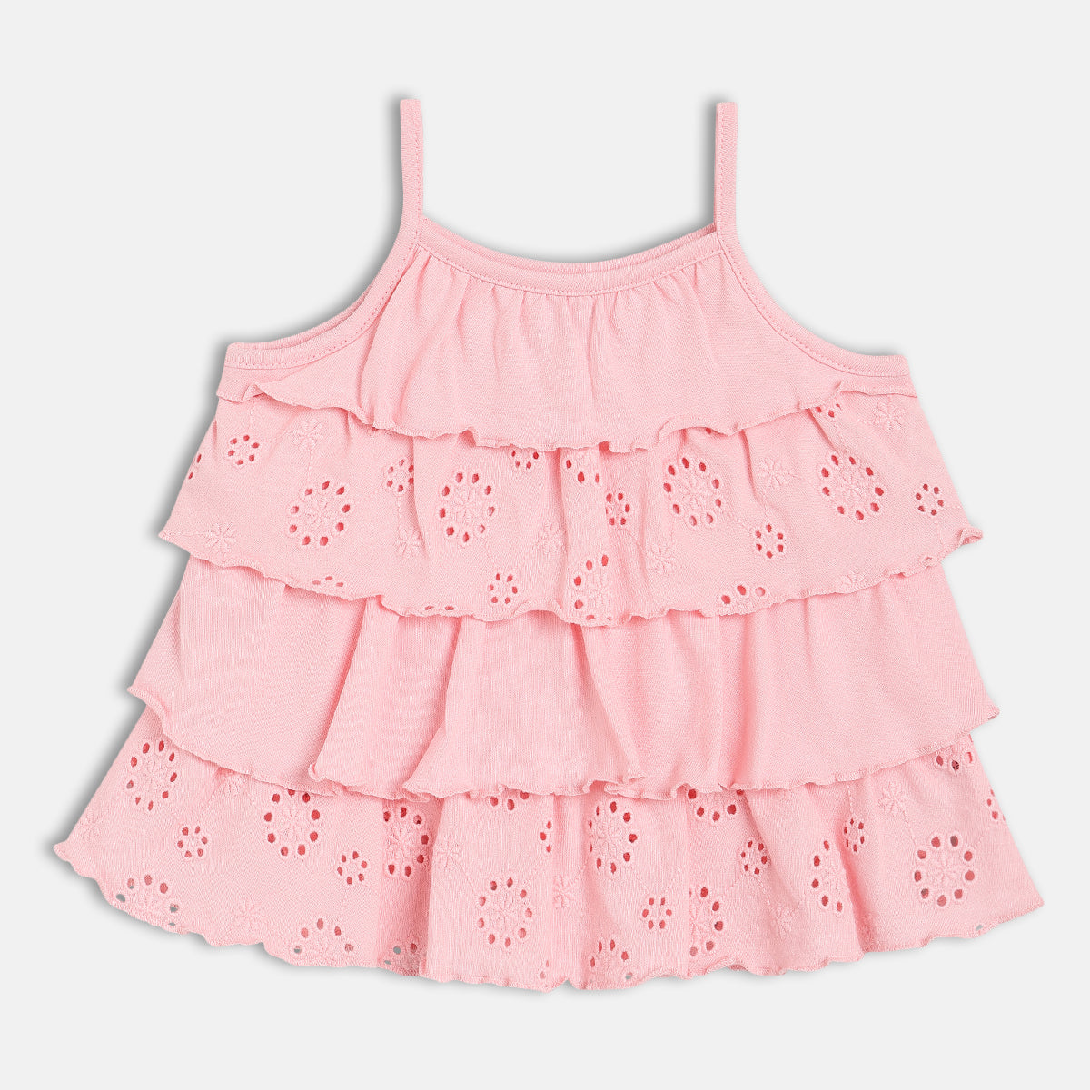 Baby Girls Ruffled Sleeveless Top, Pink