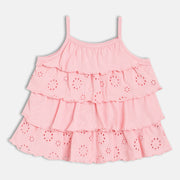 Baby Girls Ruffled Sleeveless Top, Pink
