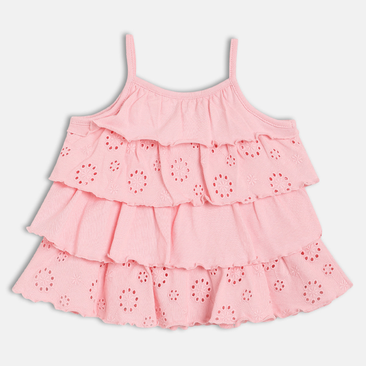 Baby Girls Ruffled Sleeveless Top, Pink