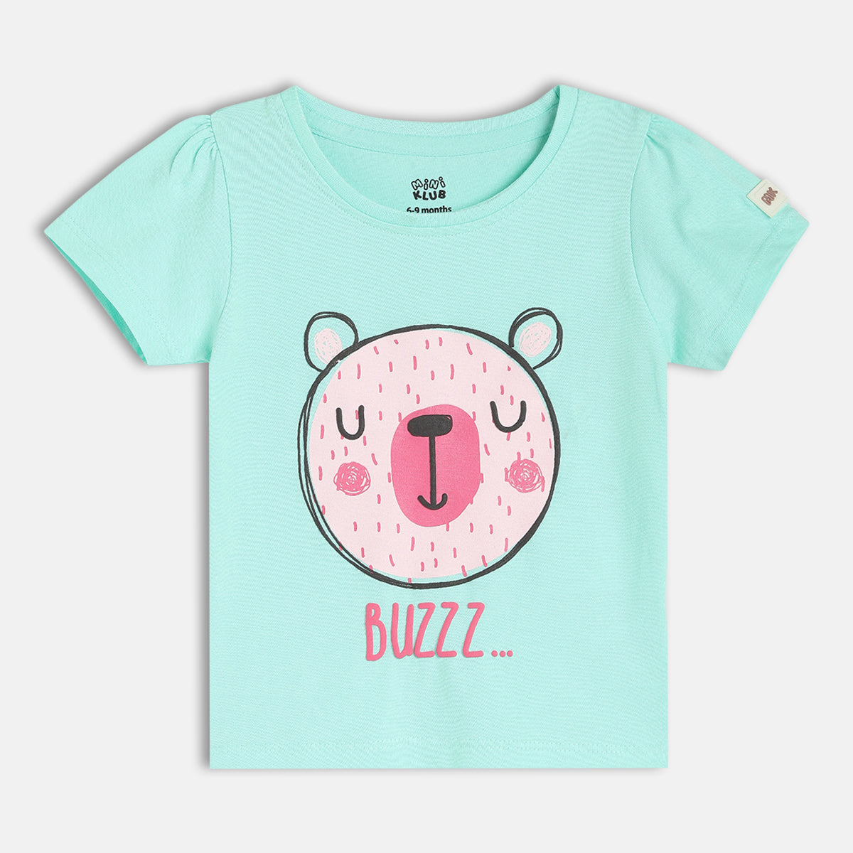 Girls Light Blue Short Sleeve Knit Top