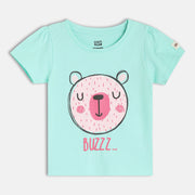 Girls Light Blue Short Sleeve Knit Top