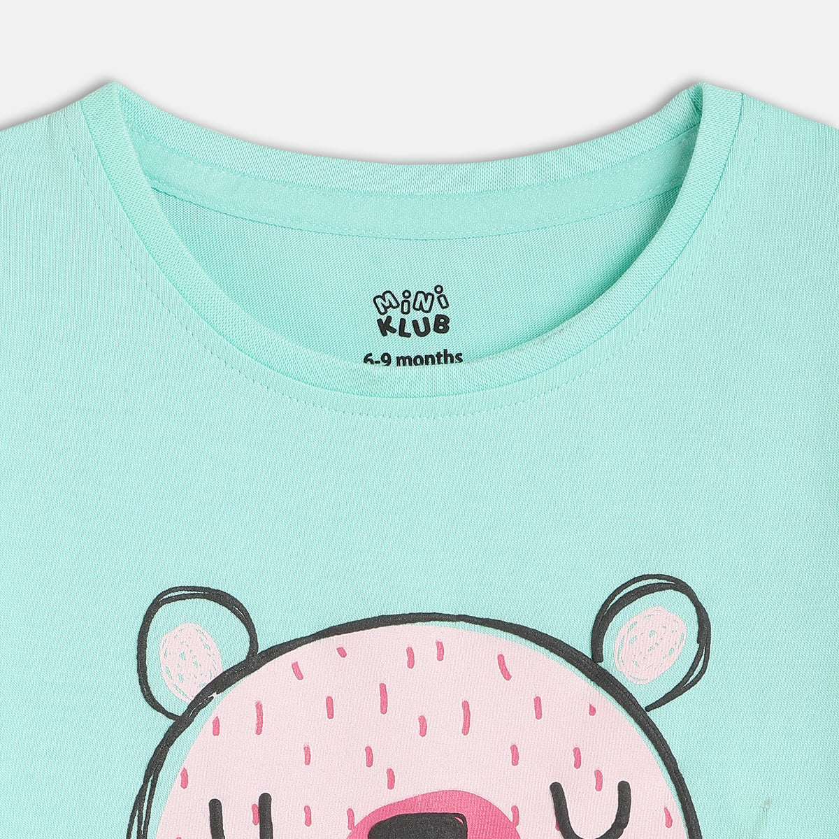 Girls Light Blue Short Sleeve Knit Top