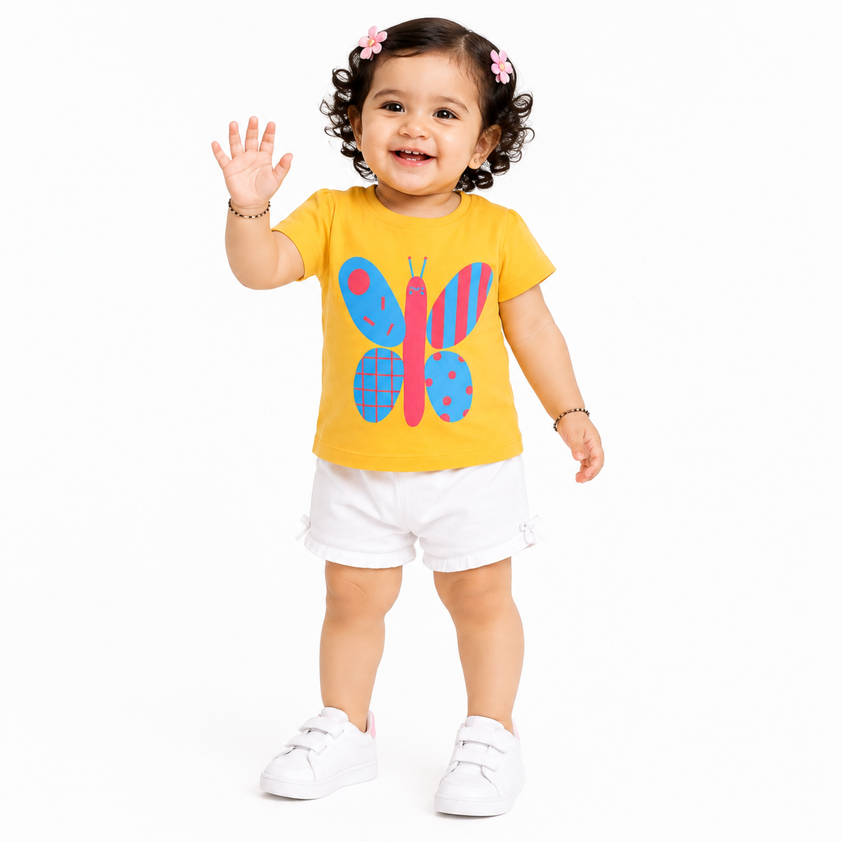 Girls Yellow Short Sleeve Knit Top