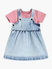 Girls Blue Pinny Set