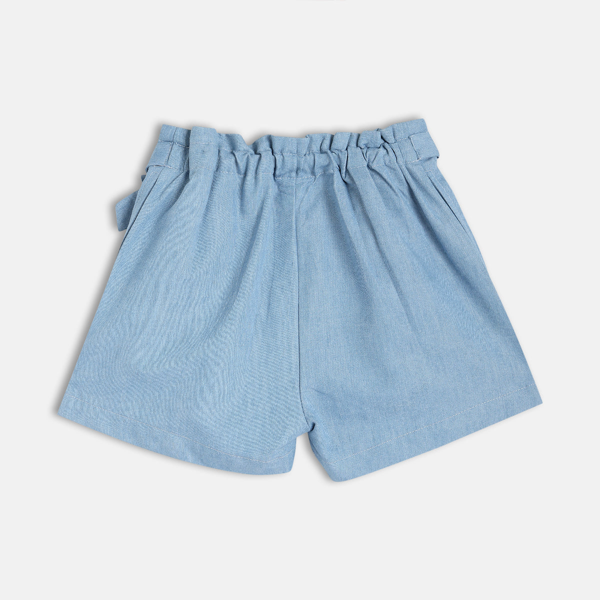 Baby Girls Embroidered Bow Detail Shorts , Blue