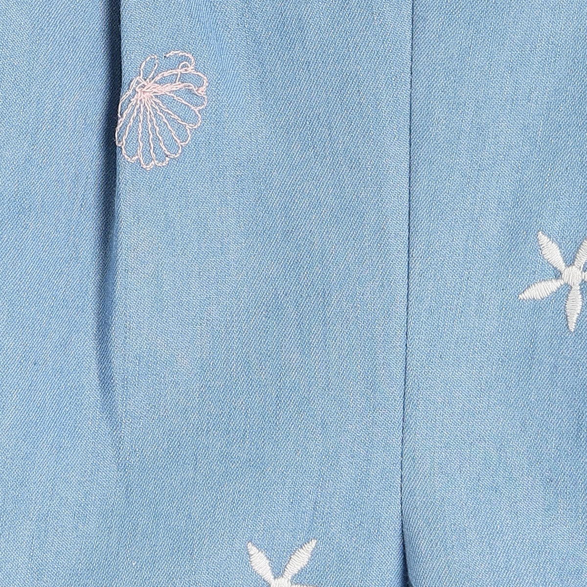 Baby Girls Embroidered Bow Detail Shorts , Blue