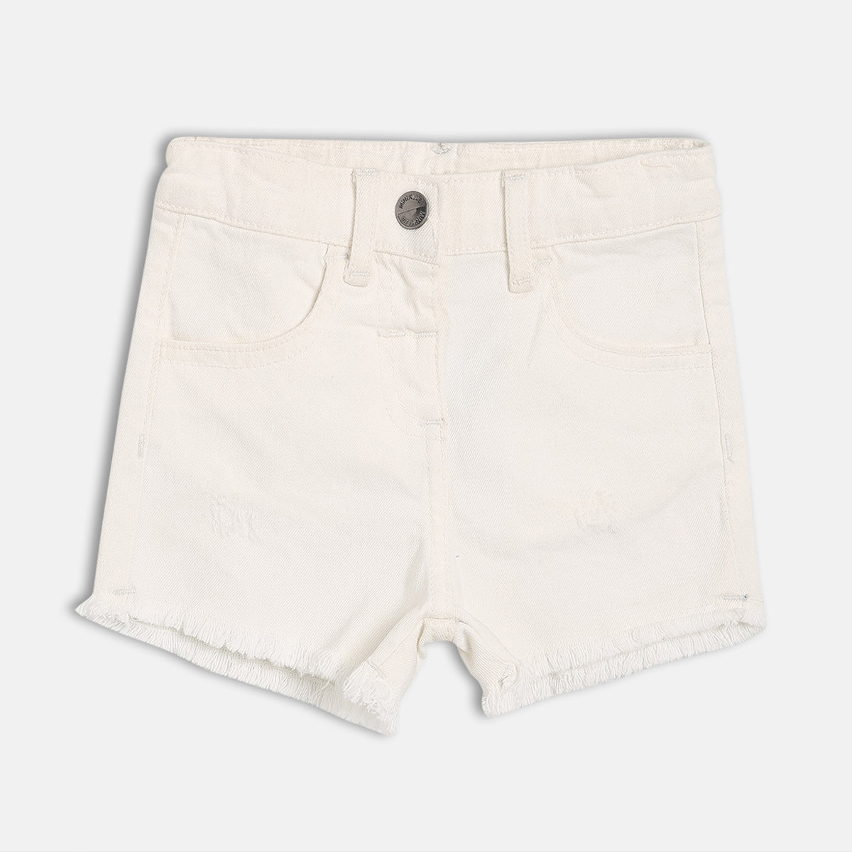 Girls White Elasticated Shorts