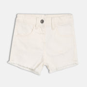 Girls White Elasticated Shorts