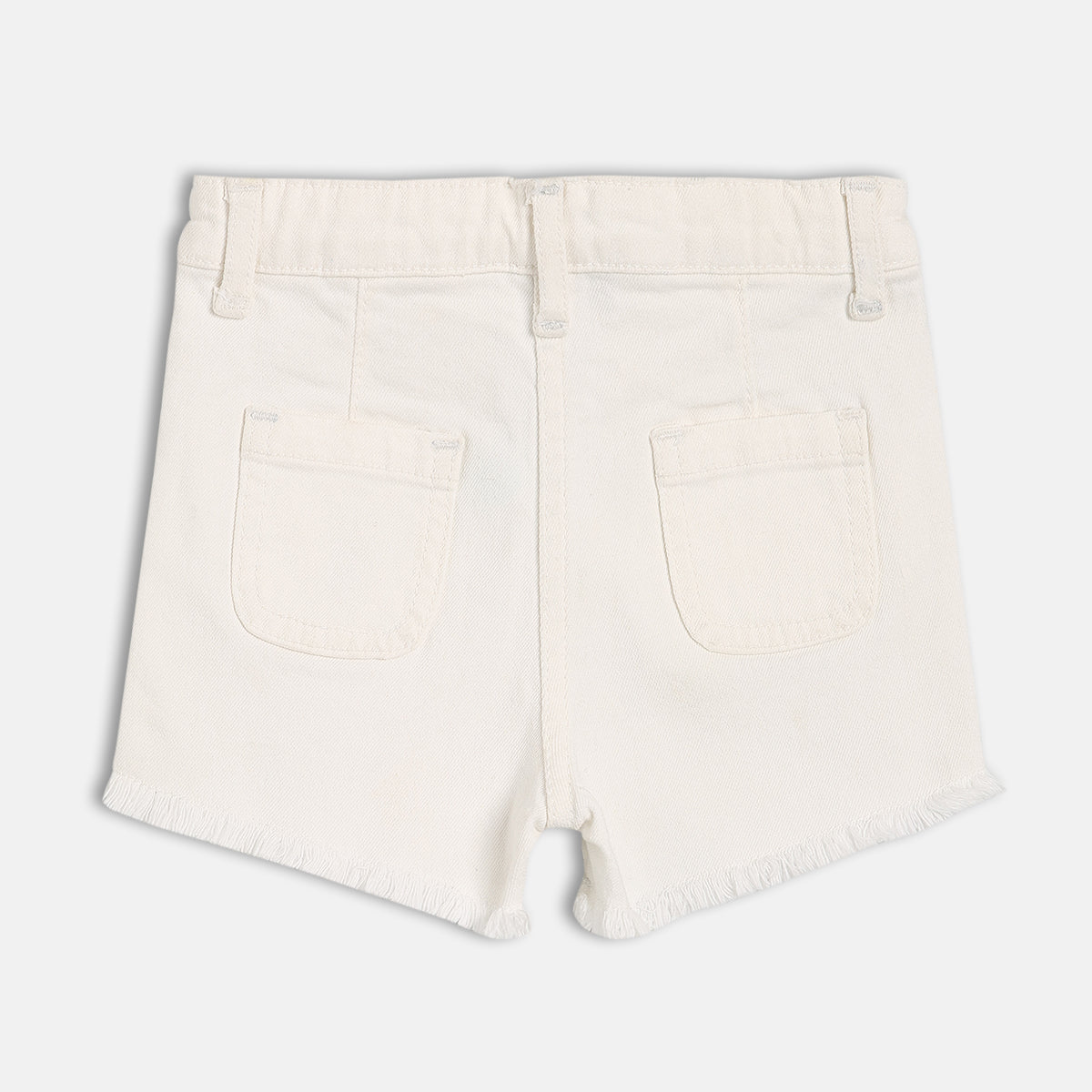 Girls White Elasticated Shorts