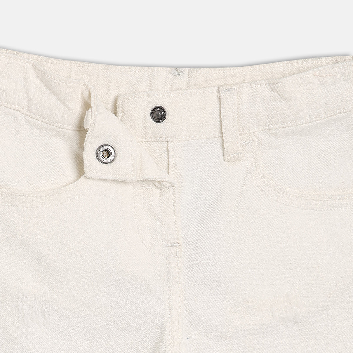 Girls White Elasticated Shorts