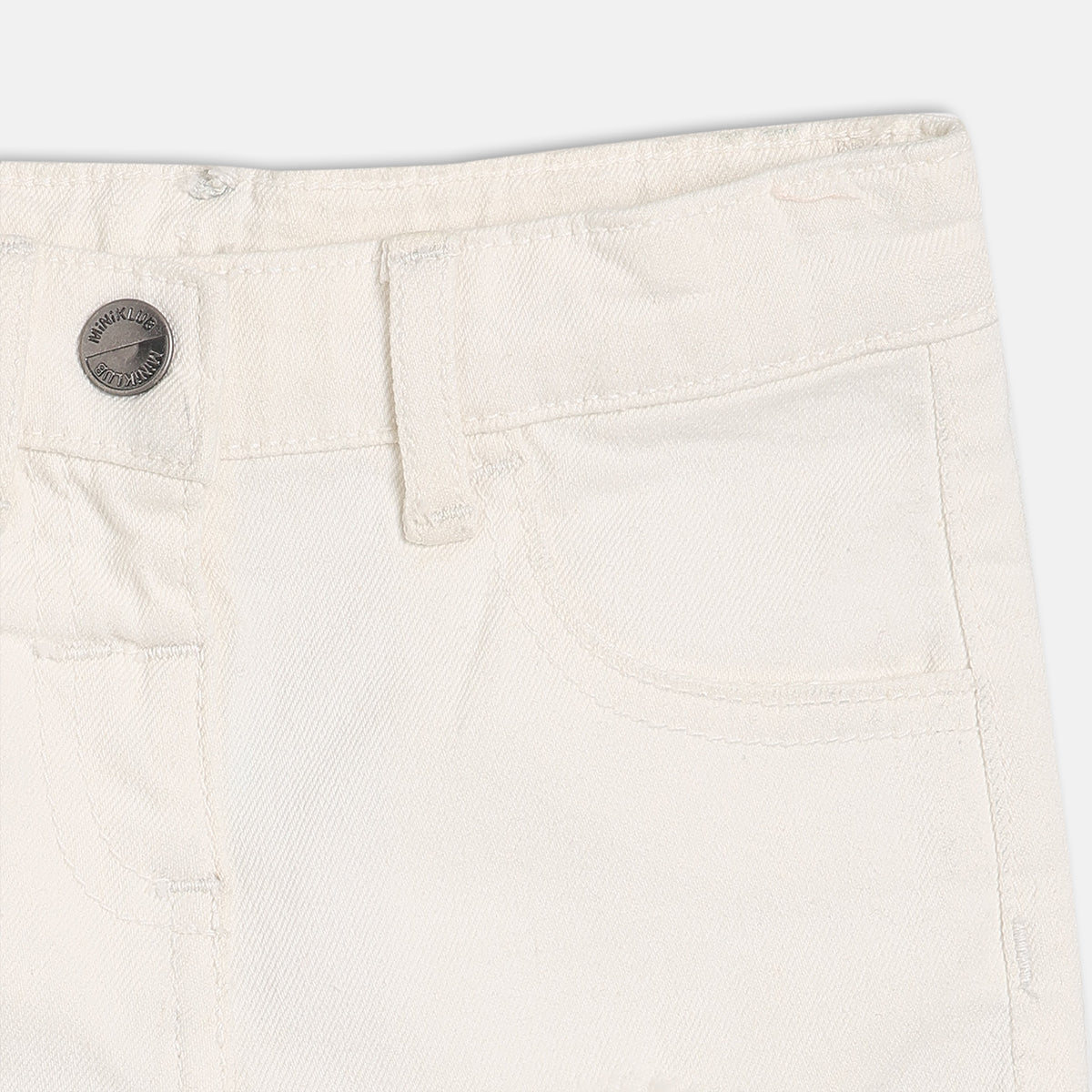 Girls White Elasticated Shorts