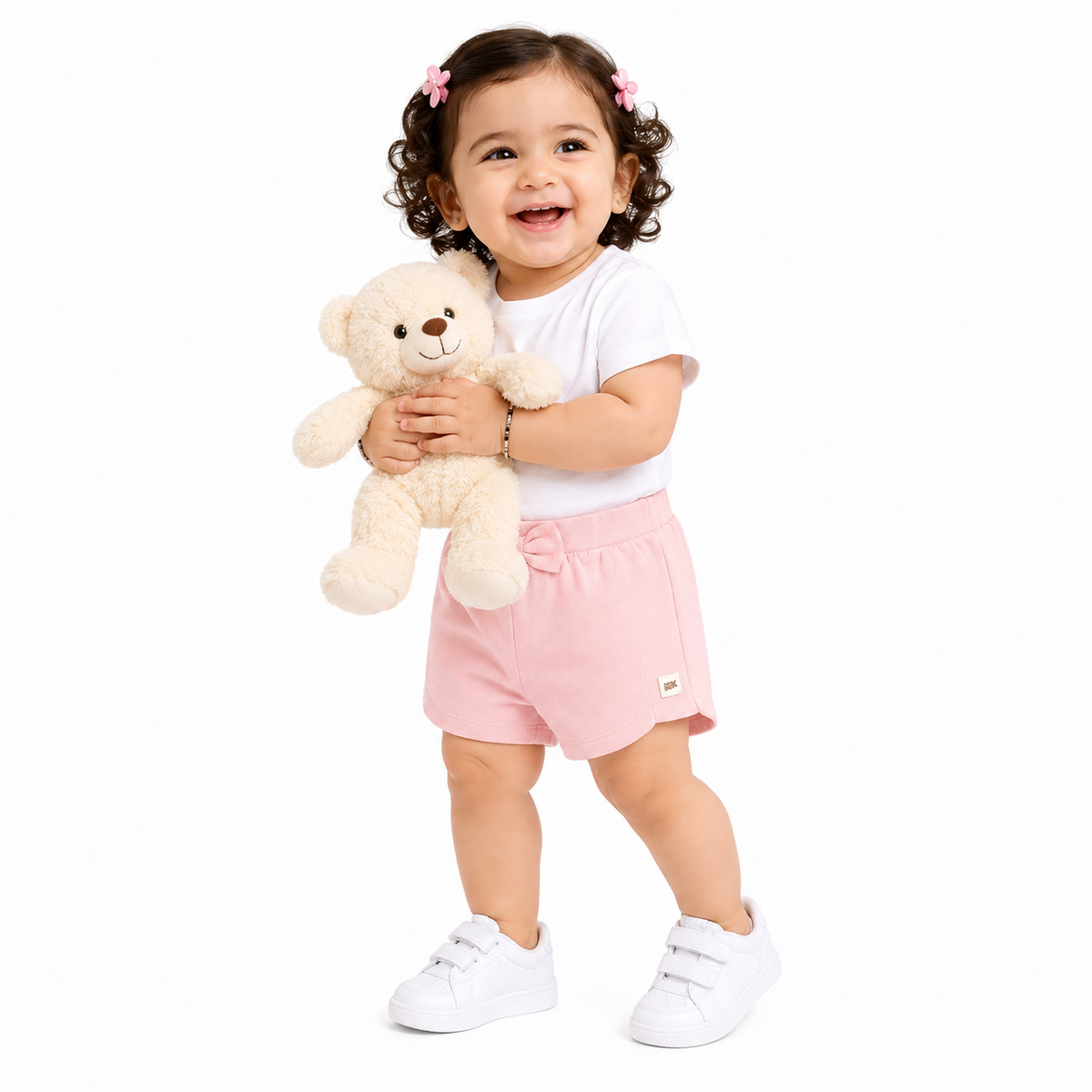 Girls Pink Elasticated Shorts