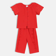 Girls Red Top And Bottom