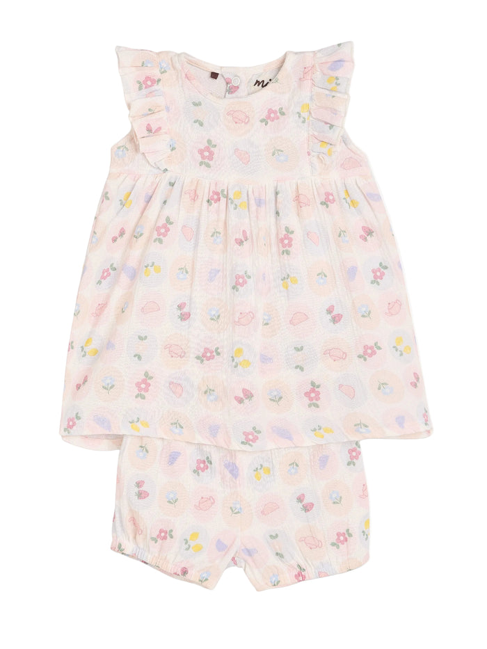 Baby Girls Printed Top & Bloomer Set, Pink