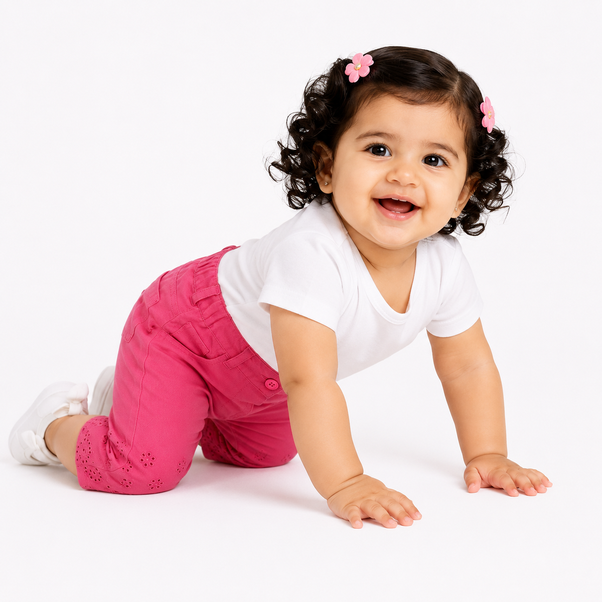 Girls Pink Woven Pant