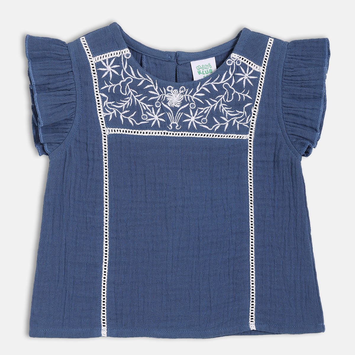 Girls Blue Woven Top