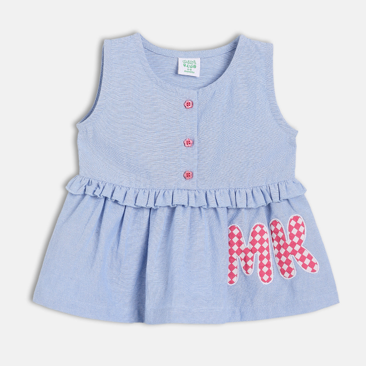 Girls Light Wash Woven Top