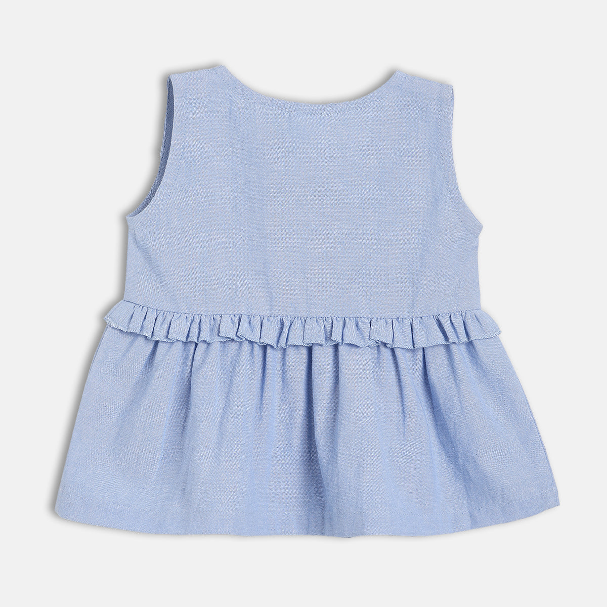 Girls Light Wash Woven Top