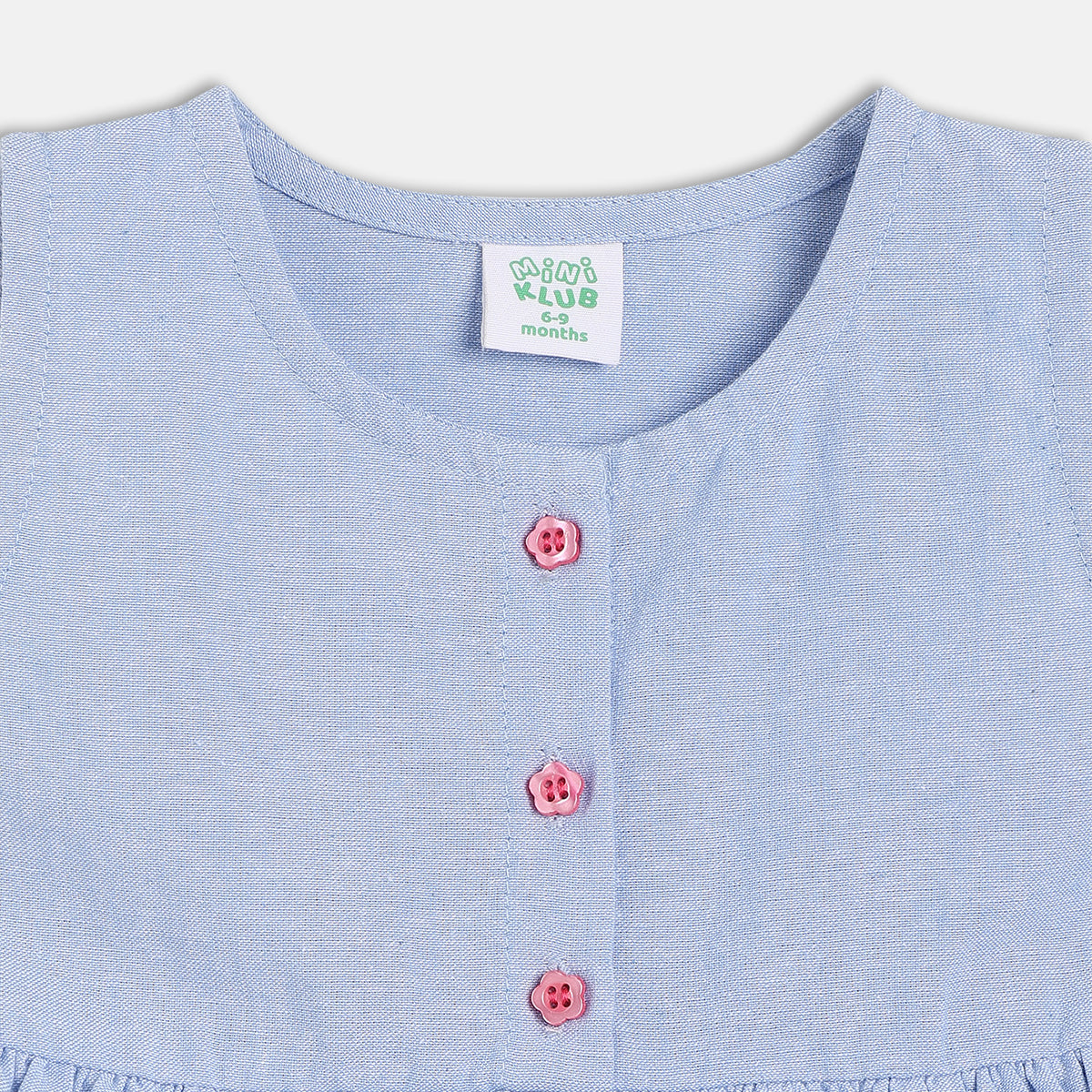 Girls Light Wash Woven Top