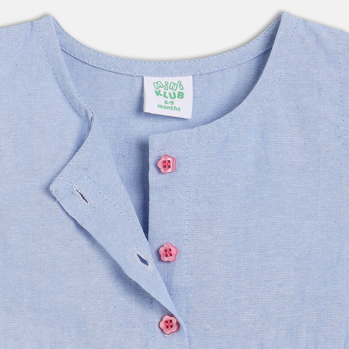 Girls Light Wash Woven Top
