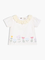 Girls Cream Woven Top