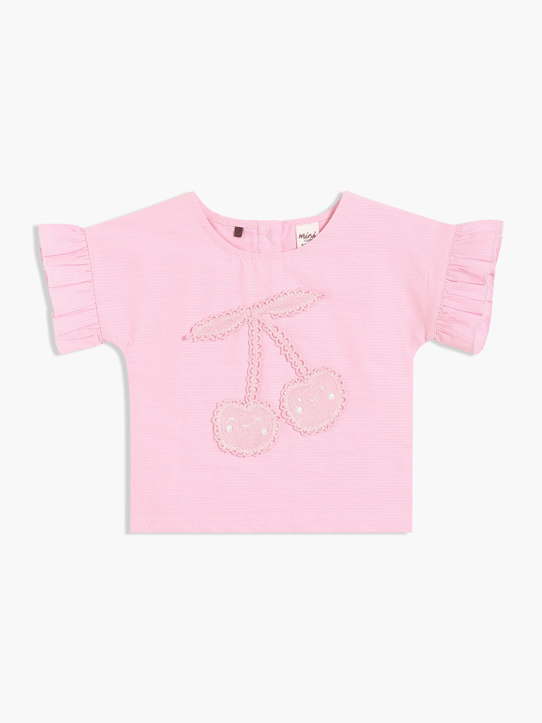 Girls Pink Woven Top