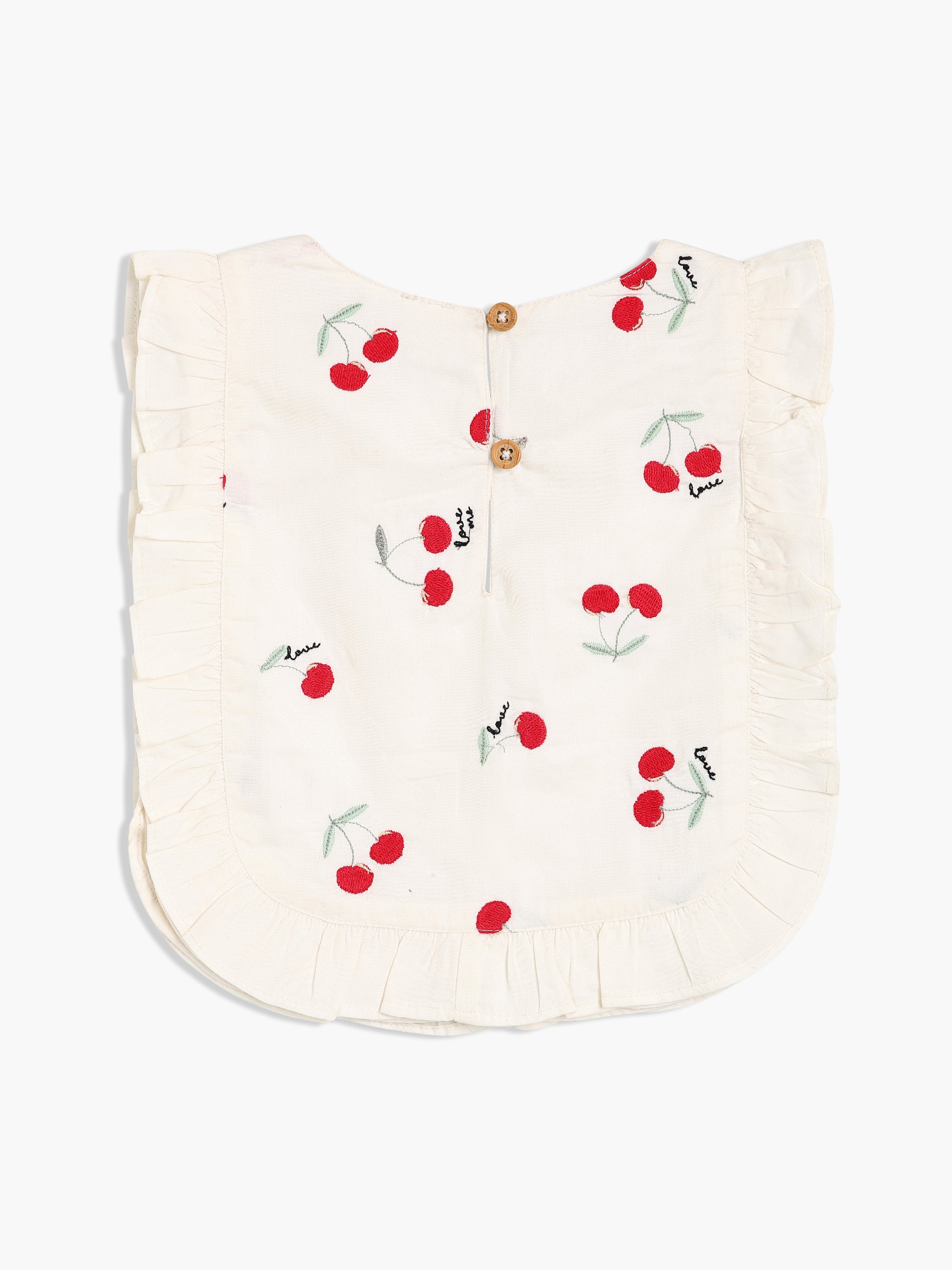 Girls Cream Woven Top