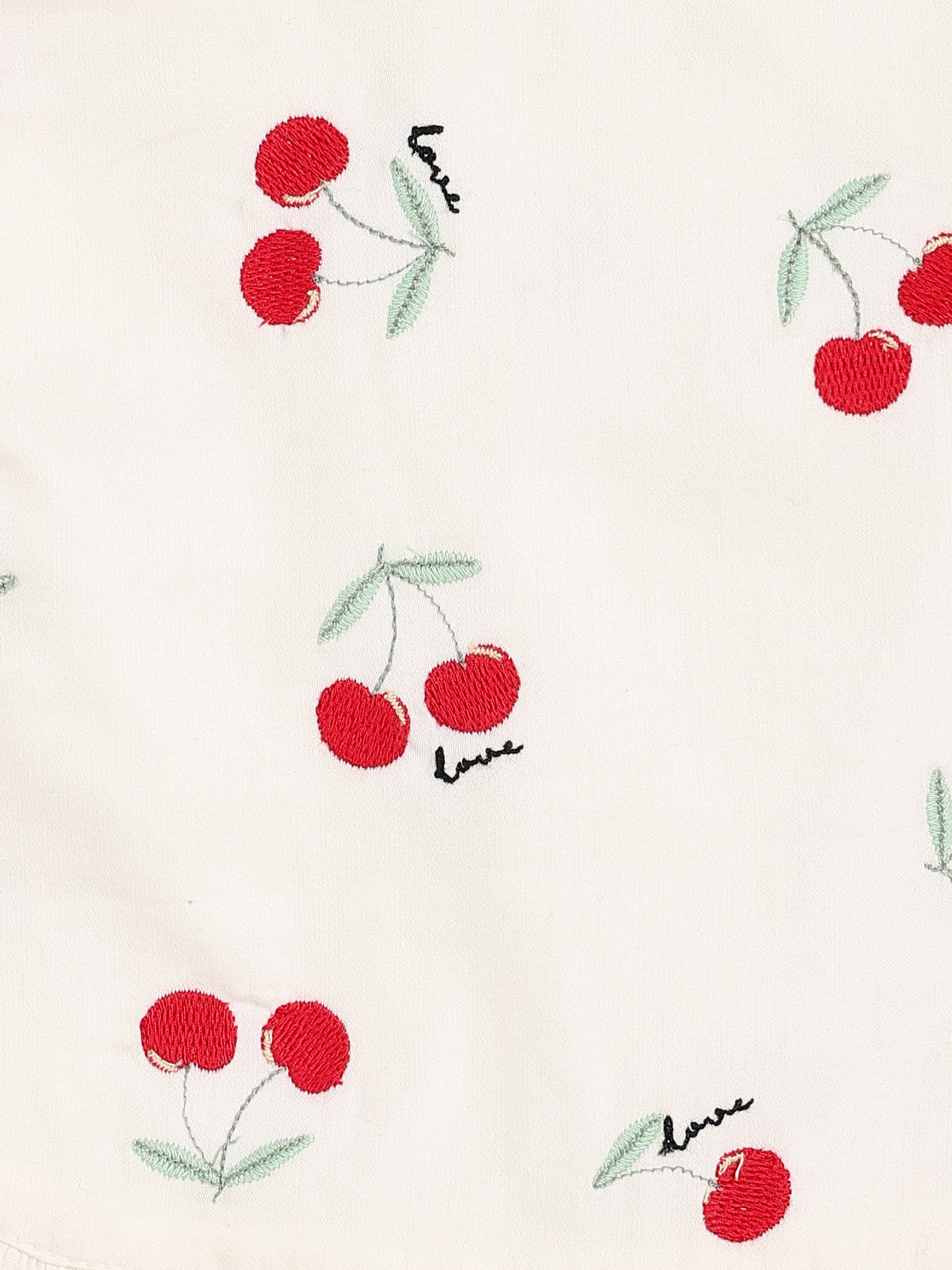 Girls Cream Woven Top