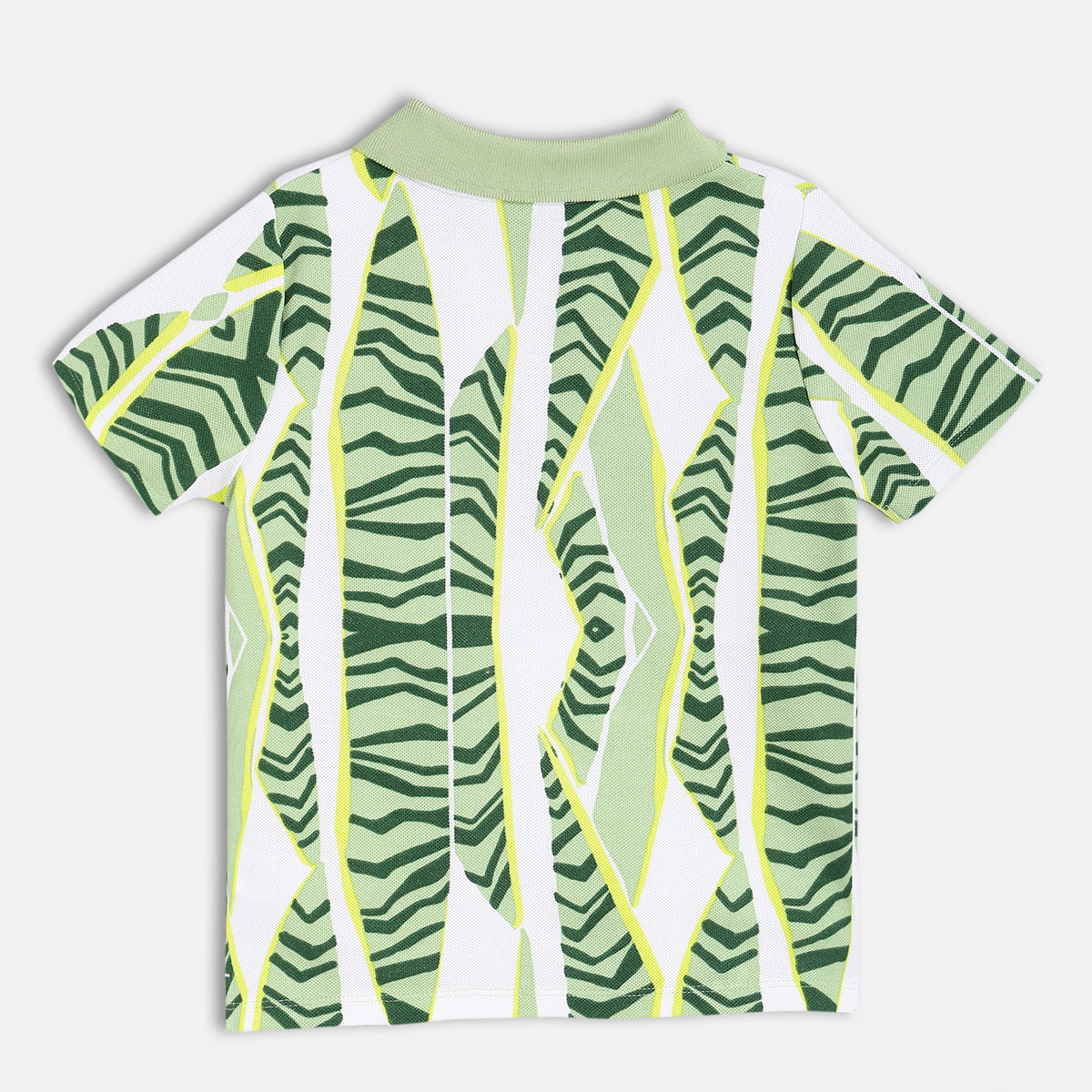 Boys White/Green Short Sleeve Polo