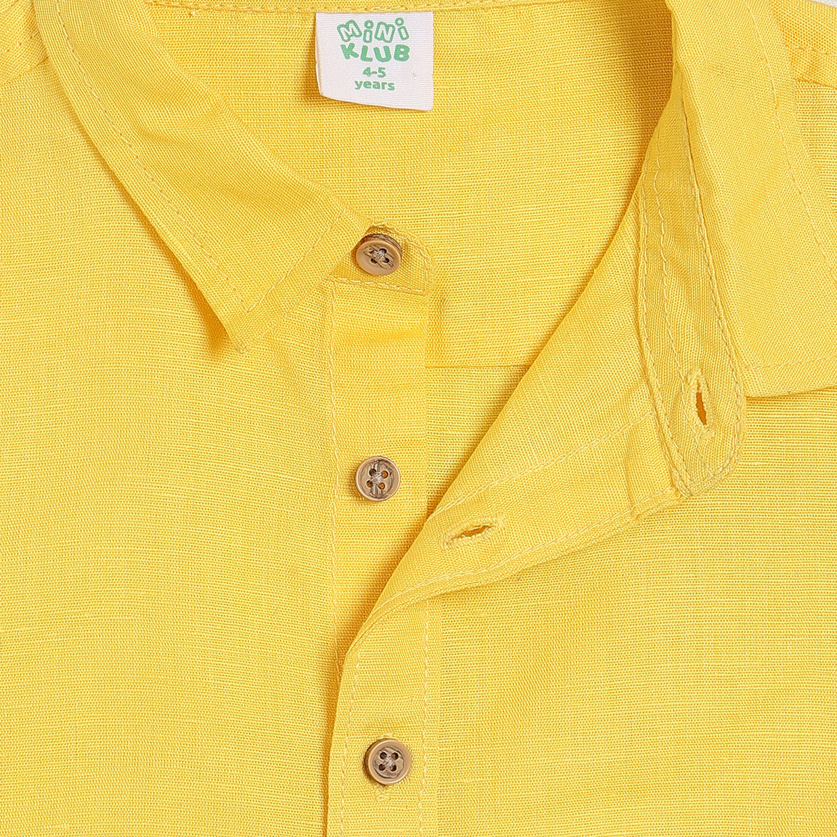 Baby Boys Solid Shirt , Yellow
