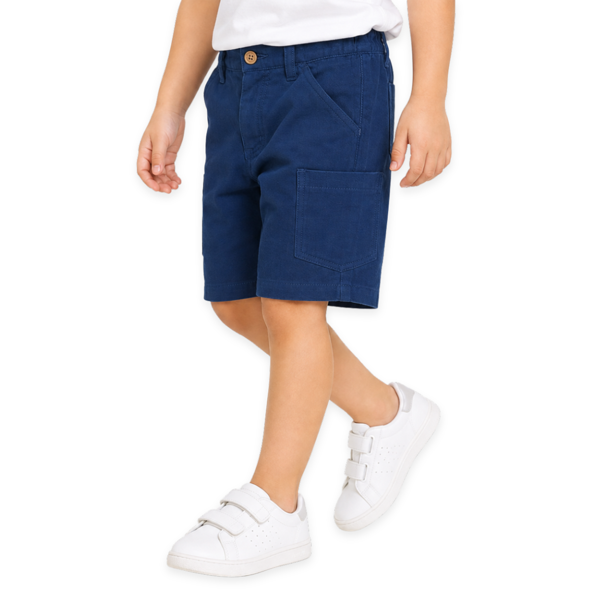 Boys Navy Blue Cotton Cargo Shorts Regular Fit Casual Wear