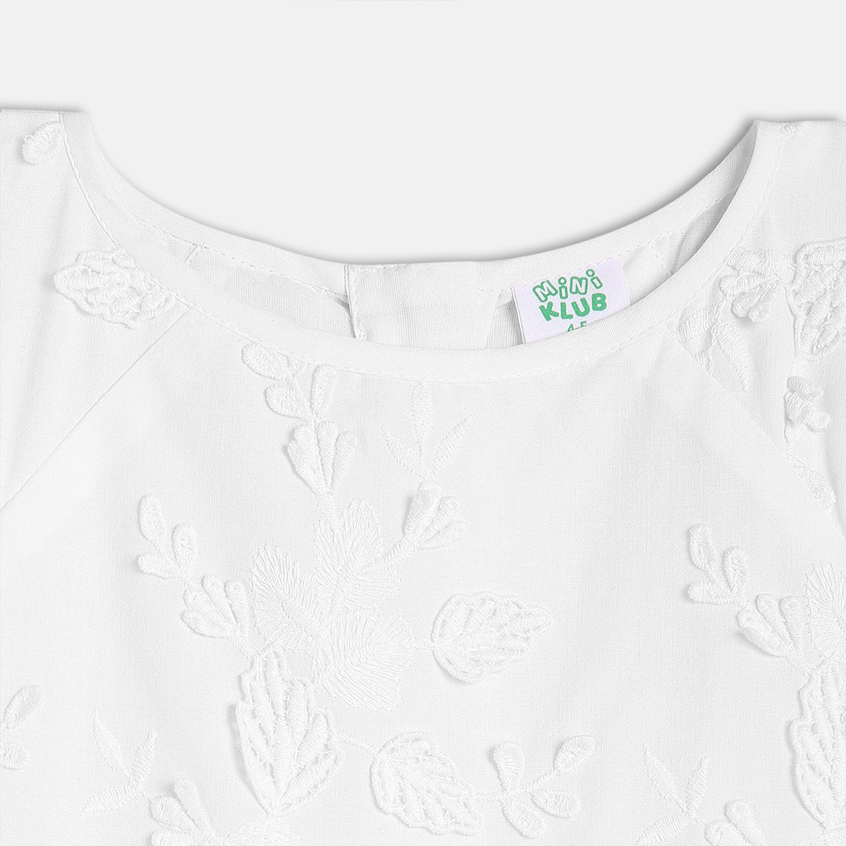 Girls Embroidered Tiered Dress , White