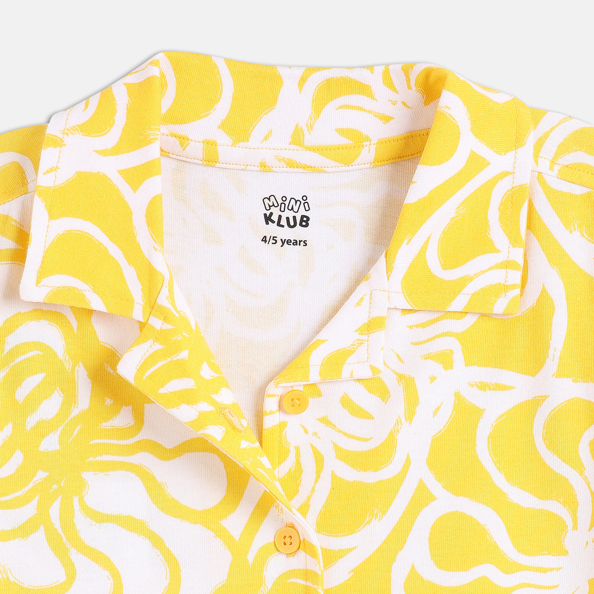 Girls Printed Tie-Up Top , Yellow And White