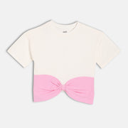 Girls White Knit Top