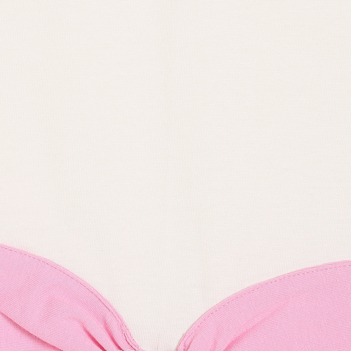 Girls Solid Front Bow Detail Top , Cream Pink