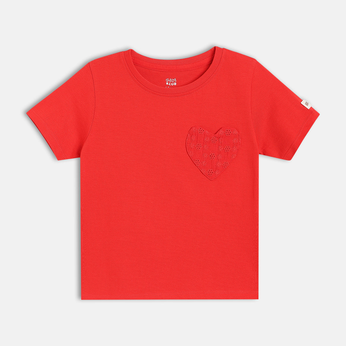 Girls Heart Applique T-Shirt , Red